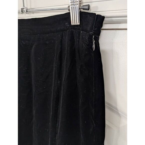 Talbots Vintage Velour Midi Skirt women's 10 black wrap pencil witchy goth Punk - Picture 2 of 7